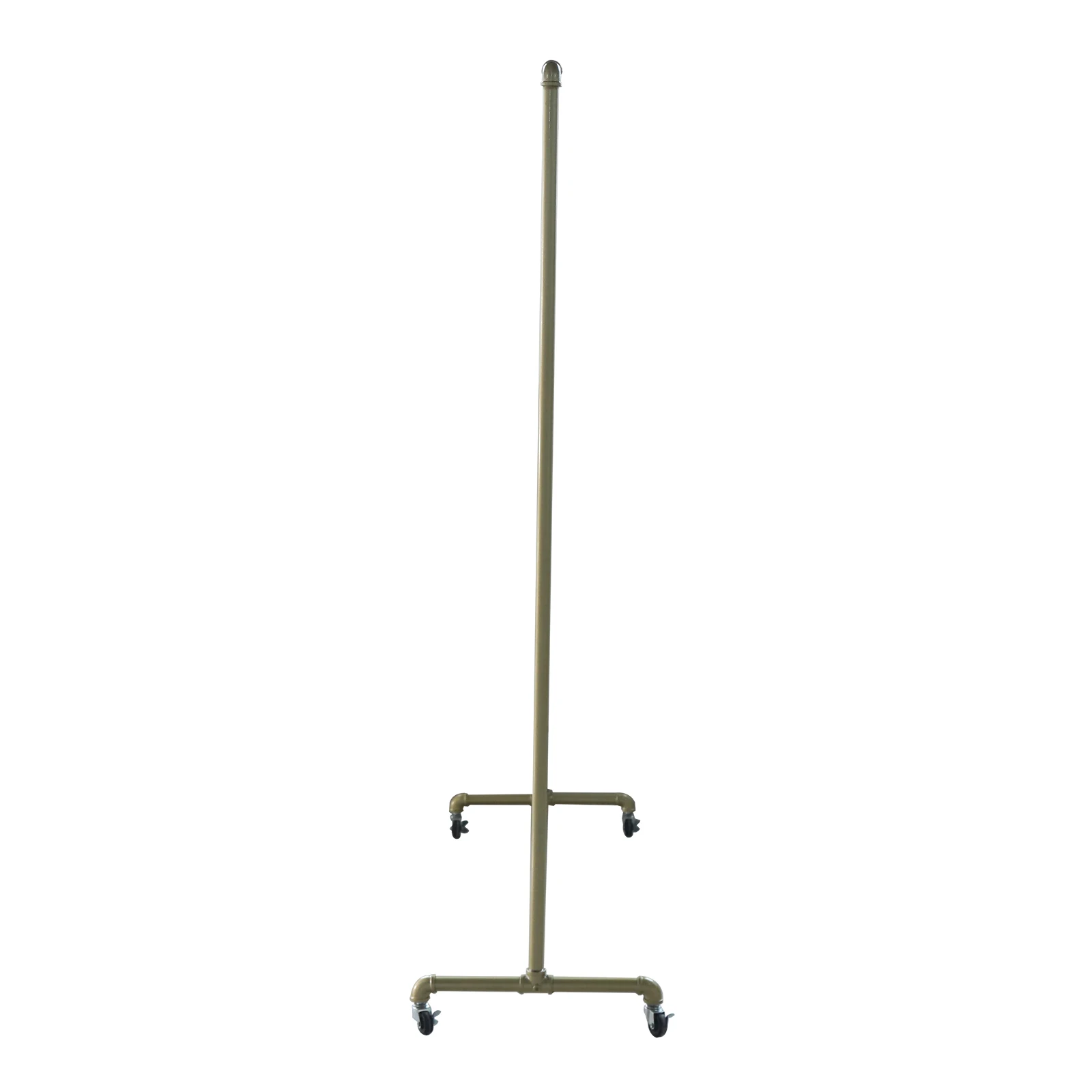 Gold Free Standing Coat Rack 100lbs Capacity Industrial Clothing Rack Heavy Duty Garment Rail with Wheels for Store Bedroom