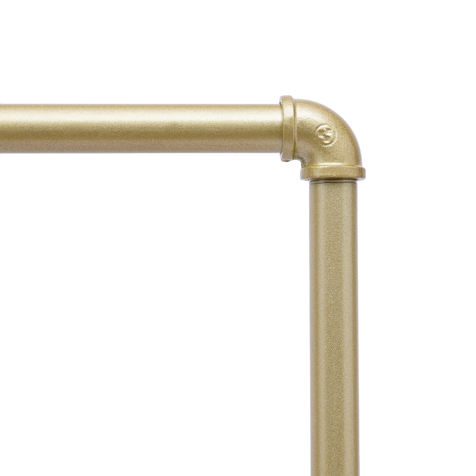 Gold Free Standing Coat Rack 100lbs Capacity Industrial Clothing Rack Heavy Duty Garment Rail with Wheels for Store Bedroom