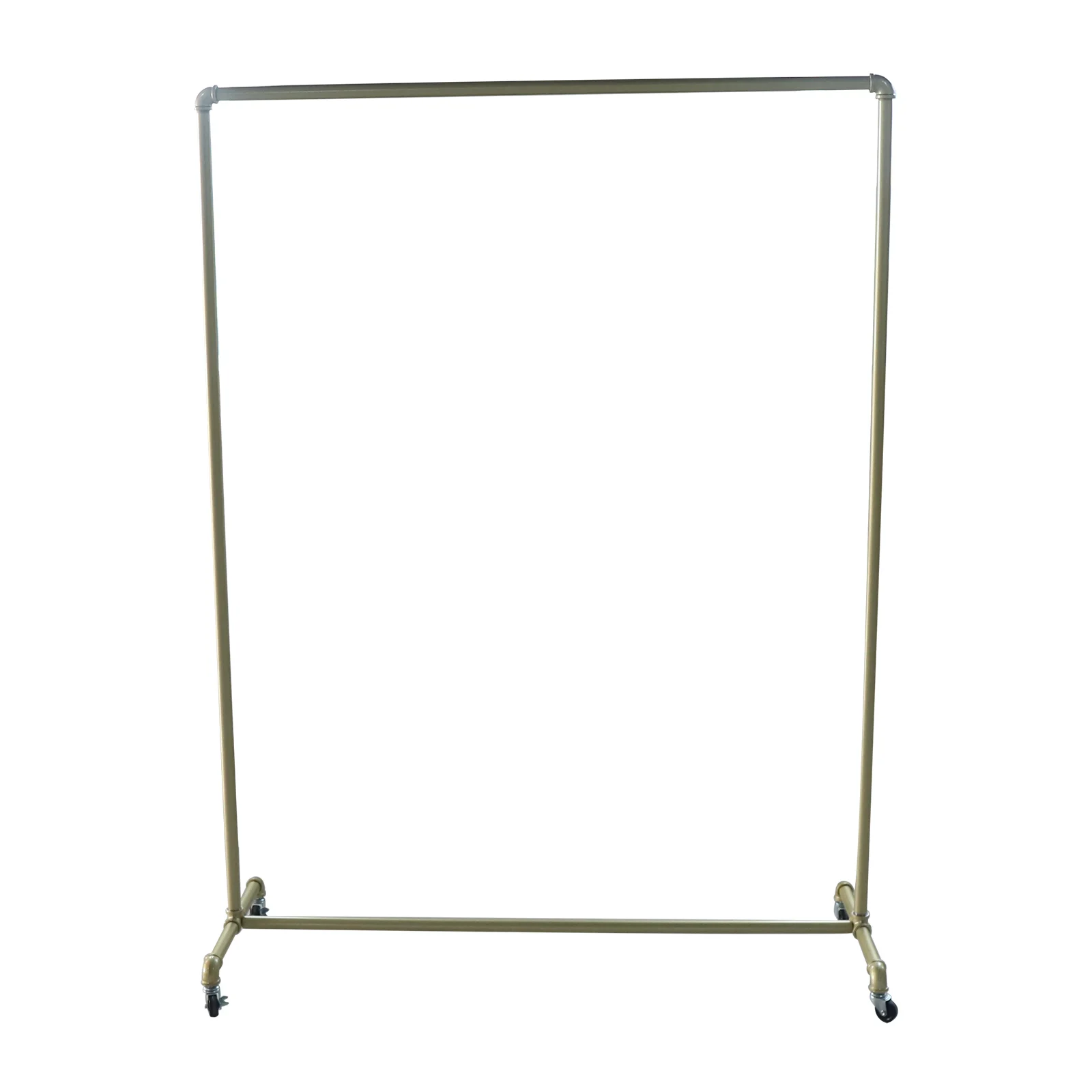 Gold Free Standing Coat Rack 100lbs Capacity Industrial Clothing Rack Heavy Duty Garment Rail with Wheels for Store Bedroom