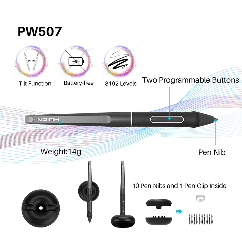 Huion Kamvas Pro 16 15.6 inch Graphic Tablet Monitor Battery-Free Pen Display Digital Tablet Drawing Monitor with Tilt AG Glass
