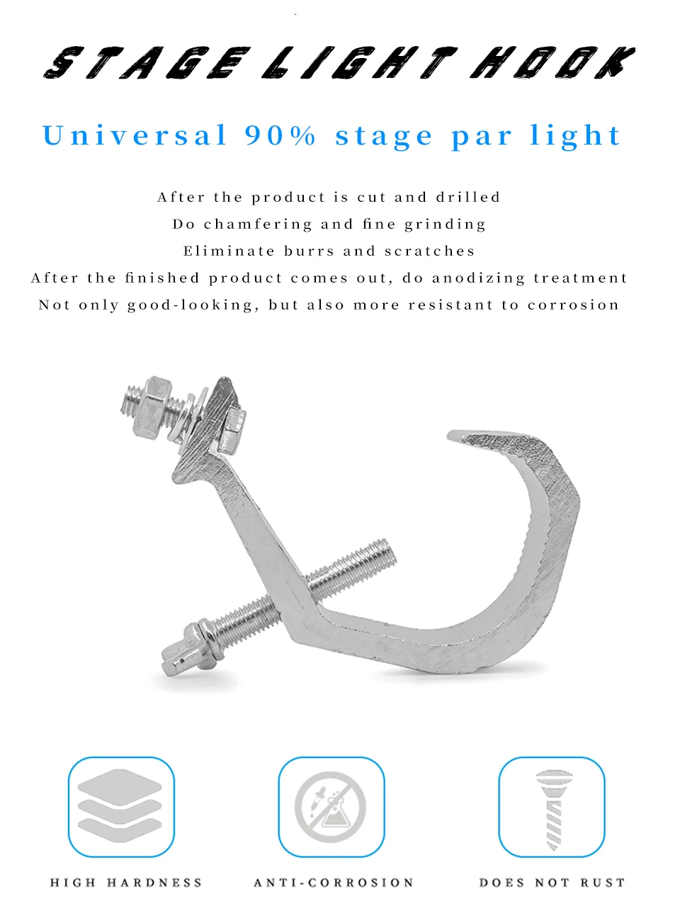 10Pcs/Lot Led Stage Light Truss Aluminum Lights Hook Par Light Hooks DJ Club Light Hanging Hook