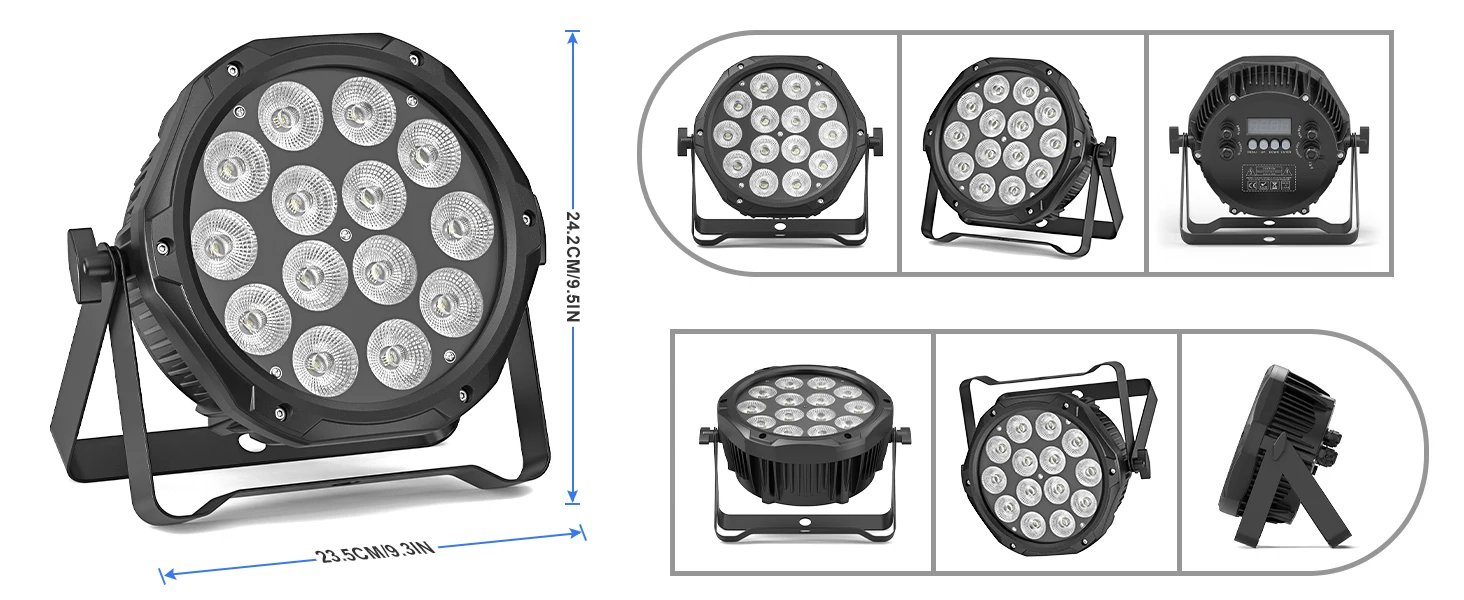 LeLeght 4 in 1 Stage Effect Par Light IP65 Waterproof Outdoor Flat Par Light 14x10W LED Beam Light for Wedding Party Club Disco