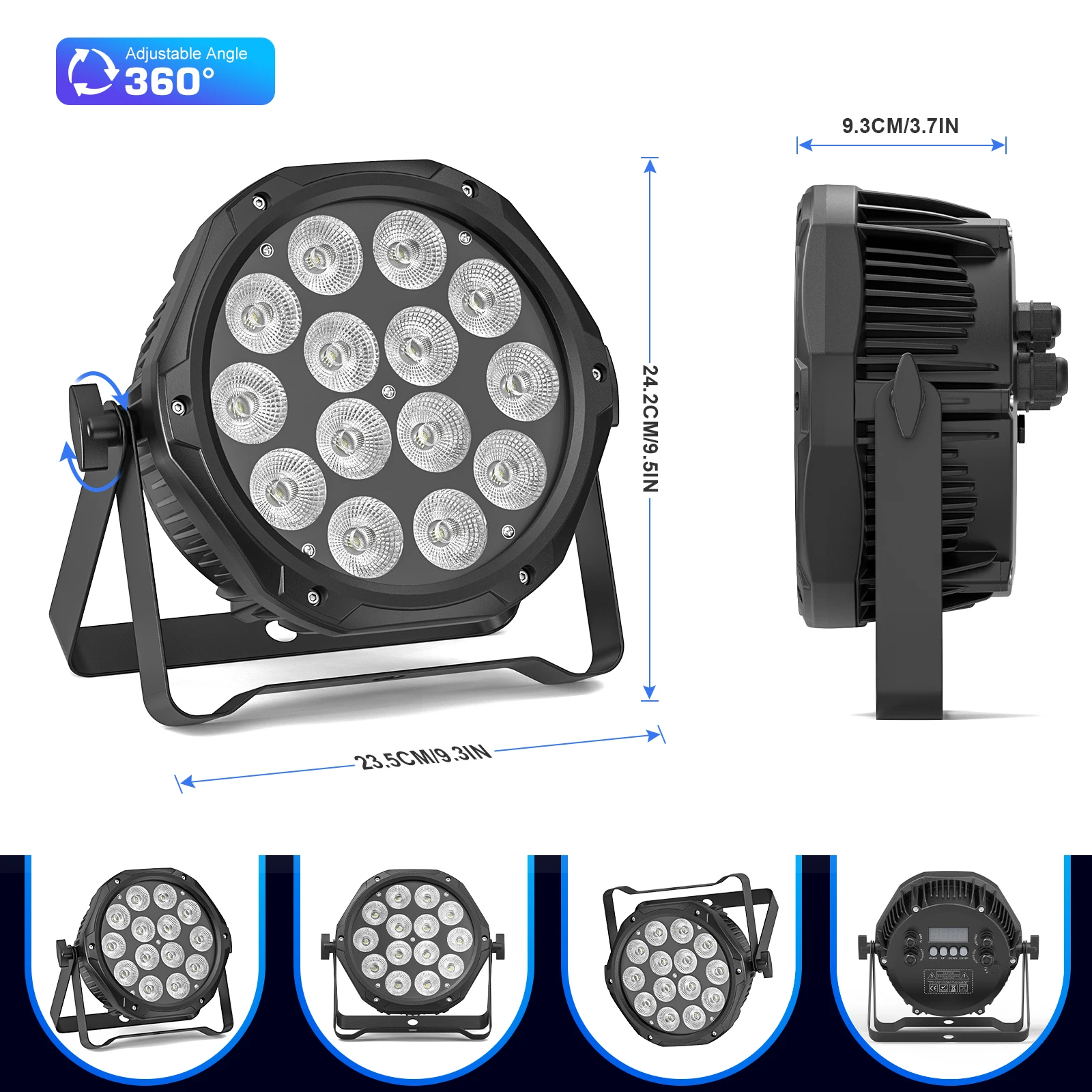 LeLeght 4 in 1 Stage Effect Par Light IP65 Waterproof Outdoor Flat Par Light 14x10W LED Beam Light for Wedding Party Club Disco