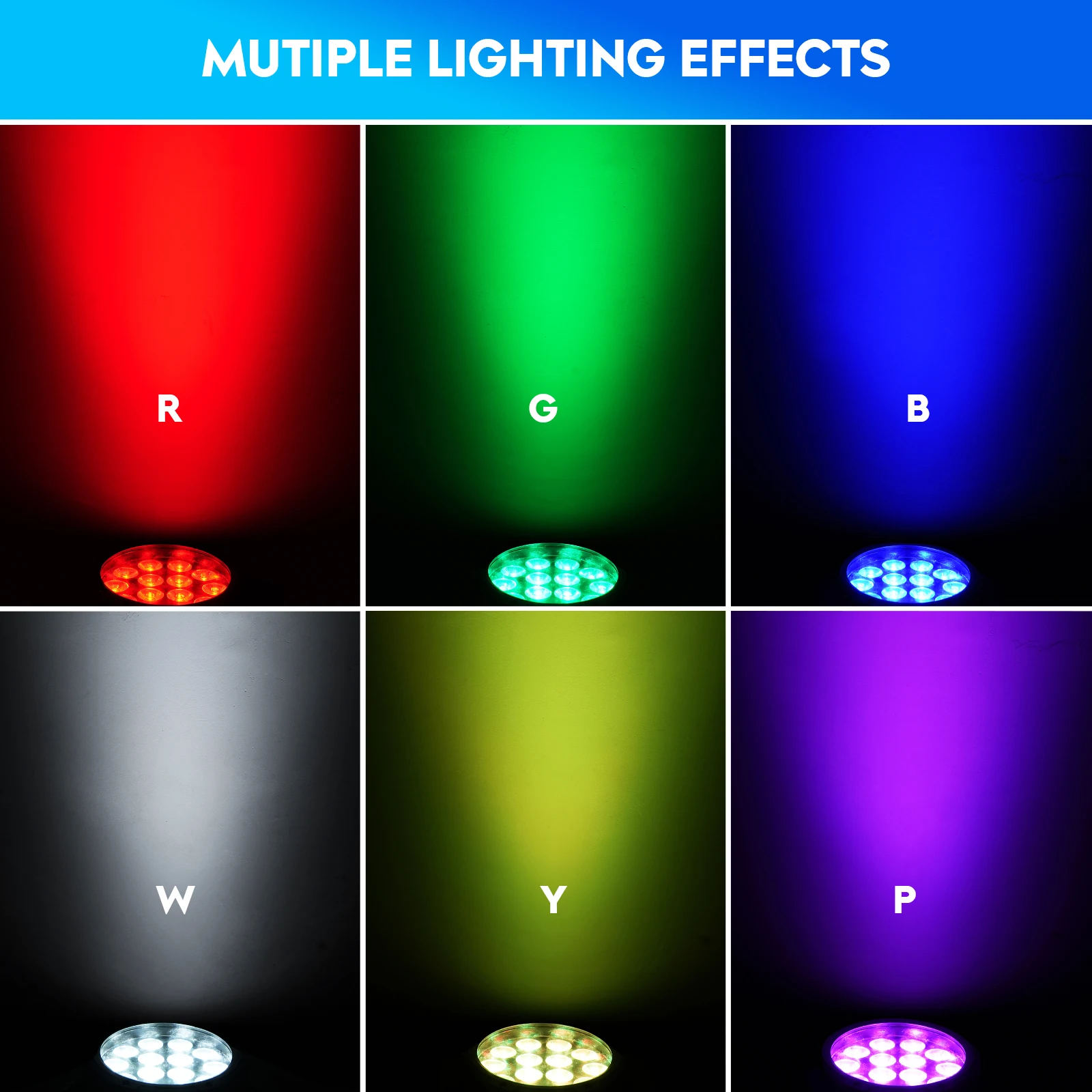 LeLeght 4 in 1 Stage Effect Par Light IP65 Waterproof Outdoor Flat Par Light 14x10W LED Beam Light for Wedding Party Club Disco