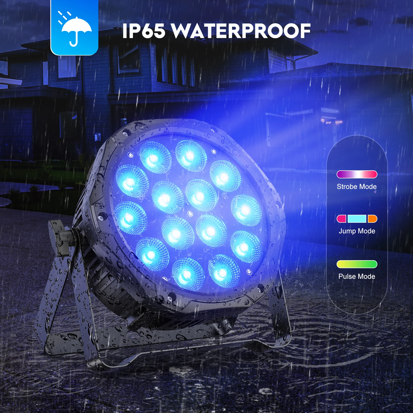 LeLeght 4 in 1 Stage Effect Par Light IP65 Waterproof Outdoor Flat Par Light 14x10W LED Beam Light for Wedding Party Club Disco