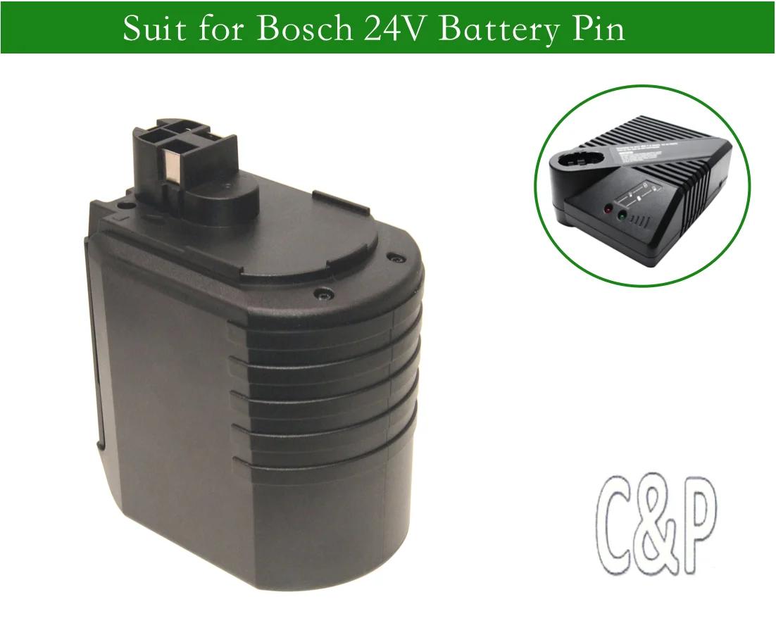 C&P For Bosch 24V Battery Pin 3.0AH Ni-MH Fit Tools Model ABH 20-SLS GBH24VRE GBH24VFR 11225VSRH 11225VSR 0611260539 3500 3315K