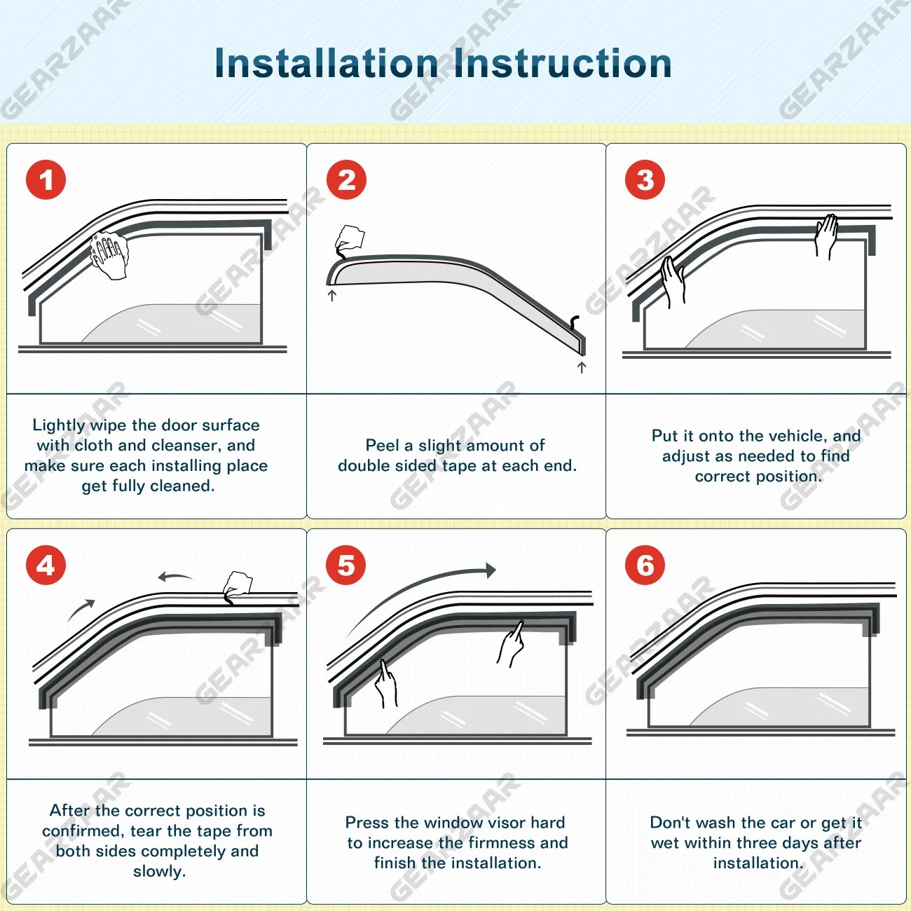 FOR SEAT Leon/Cupra MK3 2013-2020 5 Door Hatchback Wind Deflectors 4pc + Clips