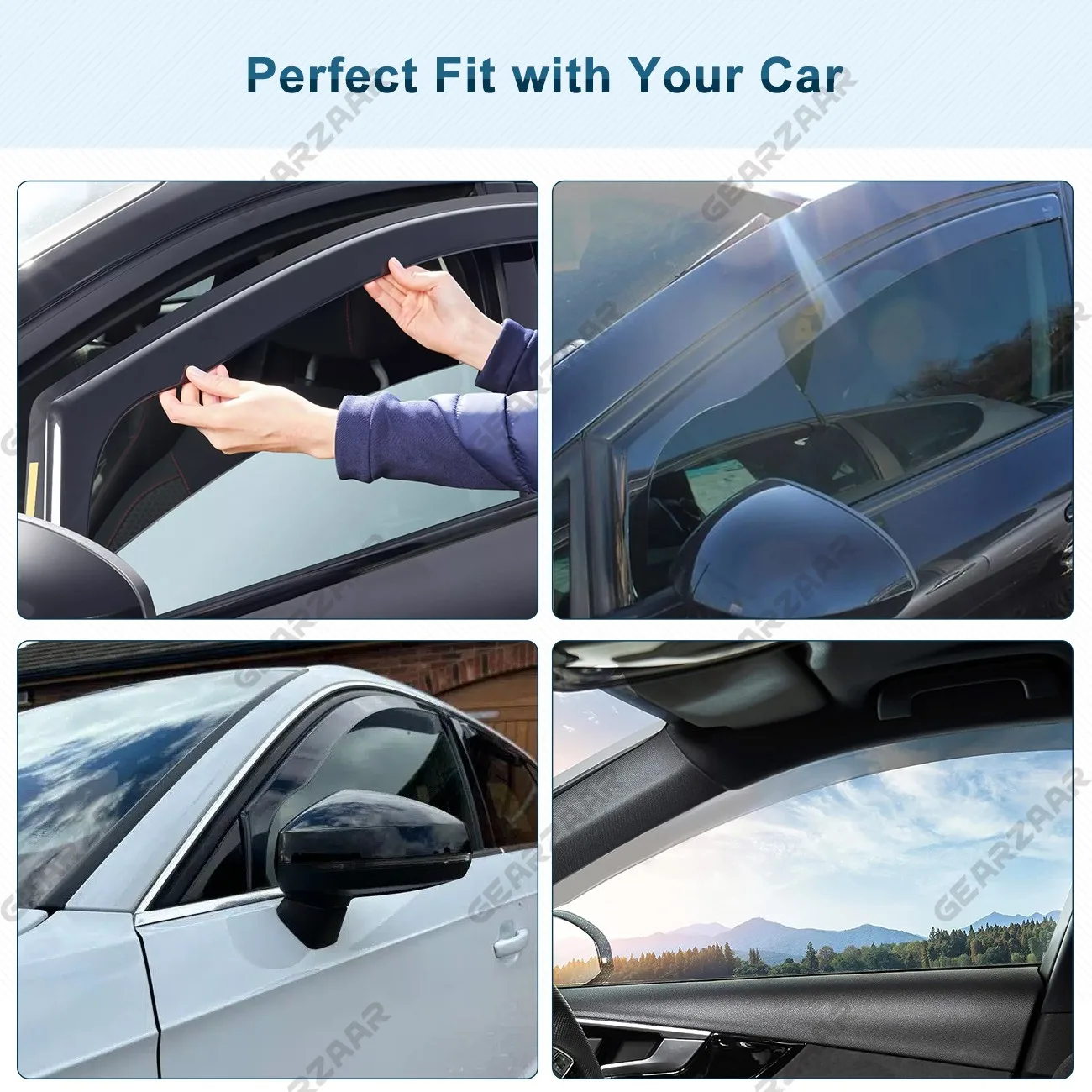 FOR SEAT Leon/Cupra MK3 2013-2020 5 Door Hatchback Wind Deflectors 4pc + Clips