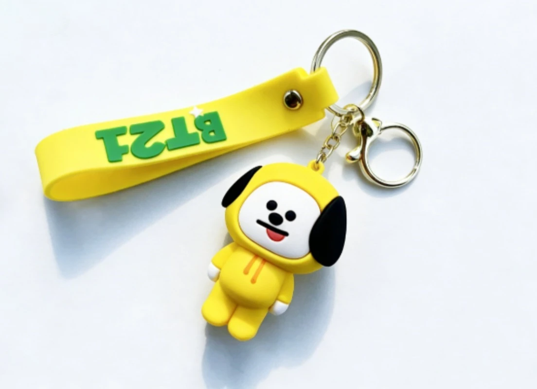 New BT21 Koya RJ Shooky Cooky Tata Chimmy Mang Keychain Creative High-quality Anime Cartoon Figure Model Car Backpack Keychain