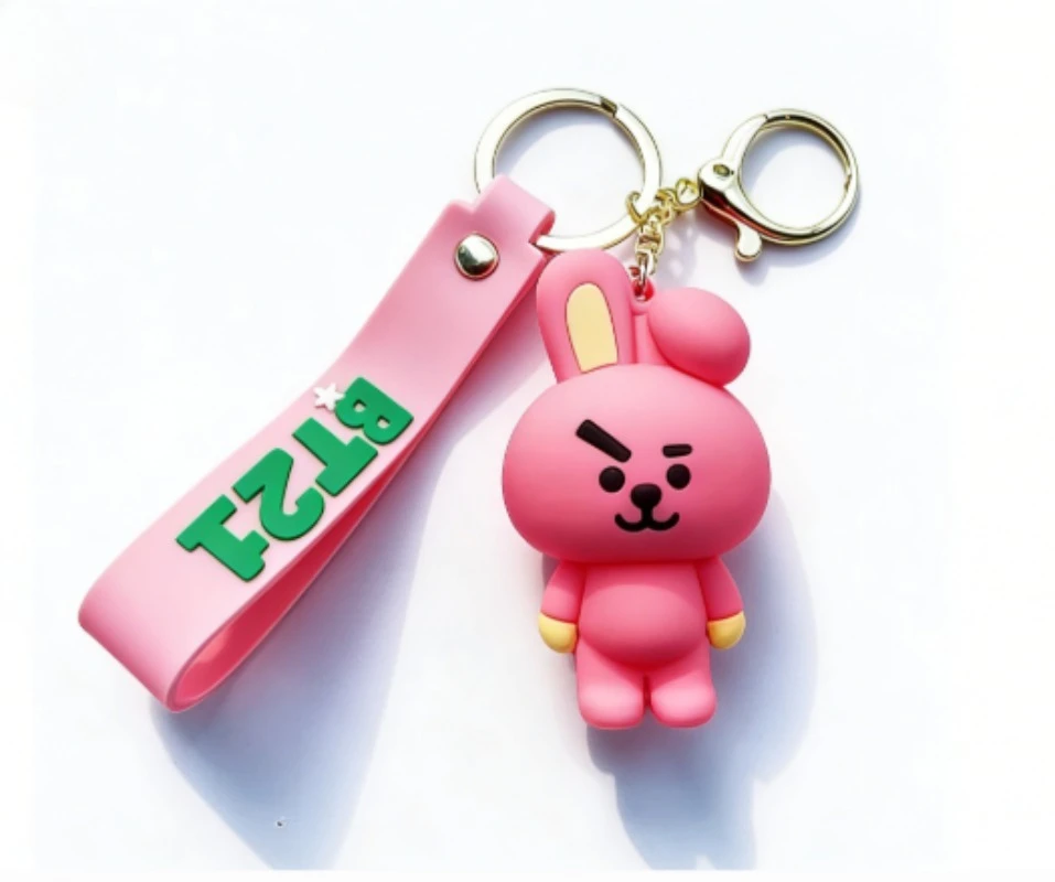 New BT21 Koya RJ Shooky Cooky Tata Chimmy Mang Keychain Creative High-quality Anime Cartoon Figure Model Car Backpack Keychain
