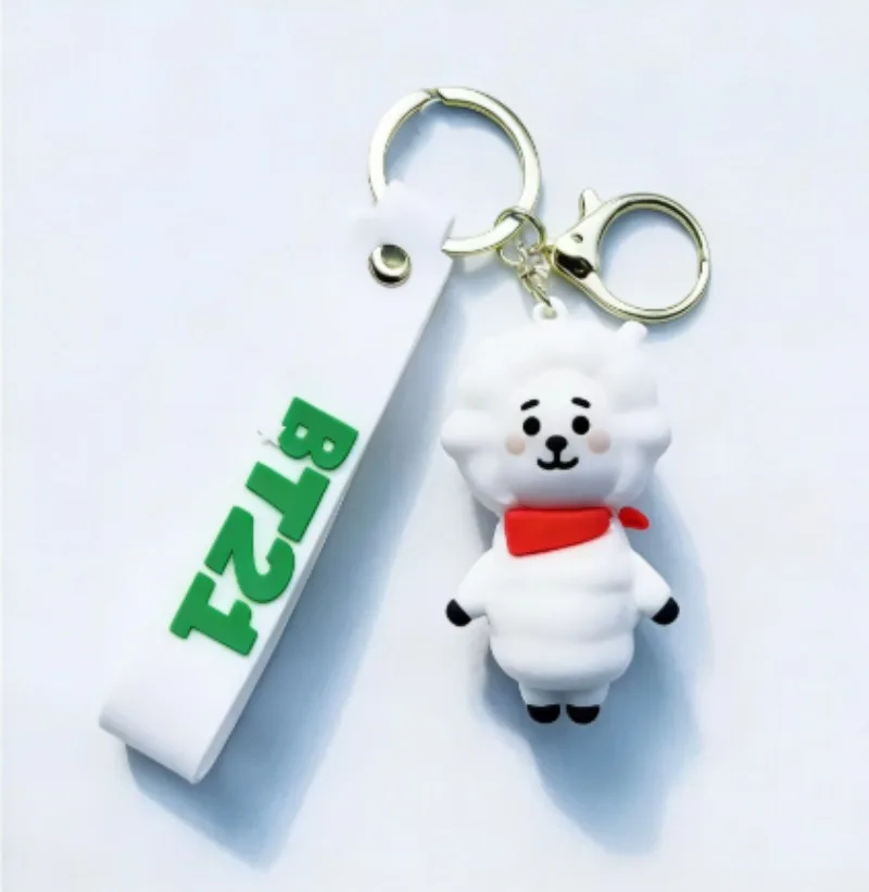 New BT21 Koya RJ Shooky Cooky Tata Chimmy Mang Keychain Creative High-quality Anime Cartoon Figure Model Car Backpack Keychain
