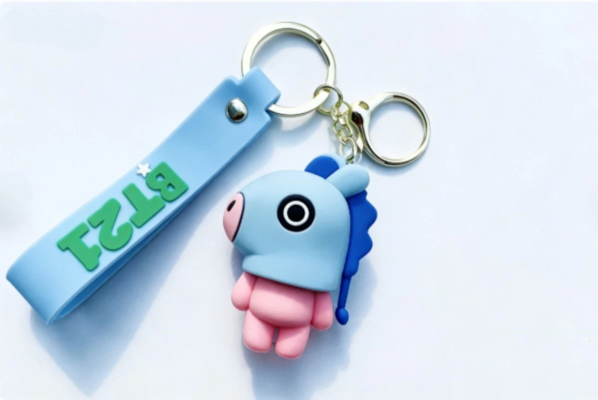 New BT21 Koya RJ Shooky Cooky Tata Chimmy Mang Keychain Creative High-quality Anime Cartoon Figure Model Car Backpack Keychain