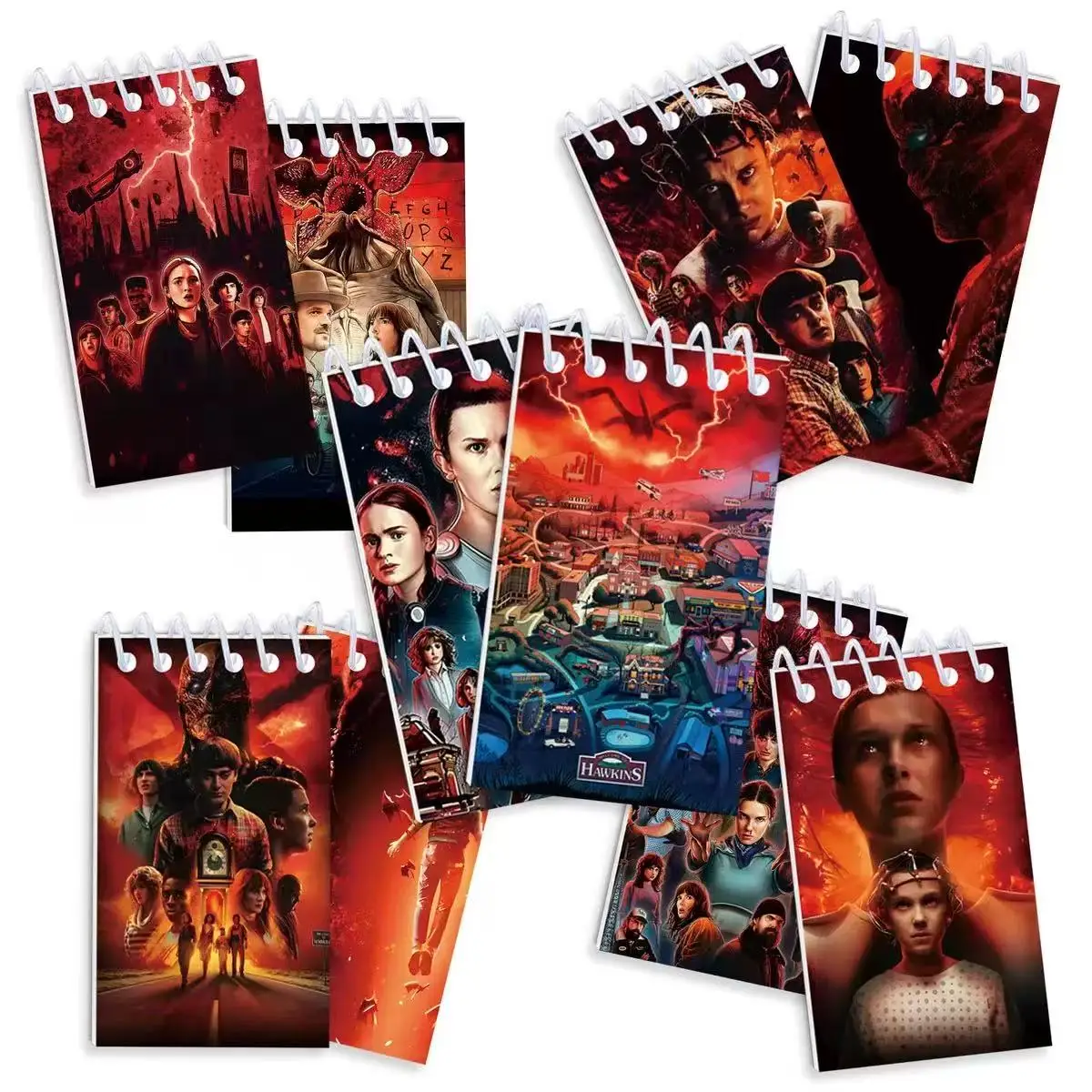 new 10pcs r Mini Notebook Set 24 Pages Lined Notepad for Office Journal Diary Student Class Stationery Cosplay Prop gift bags