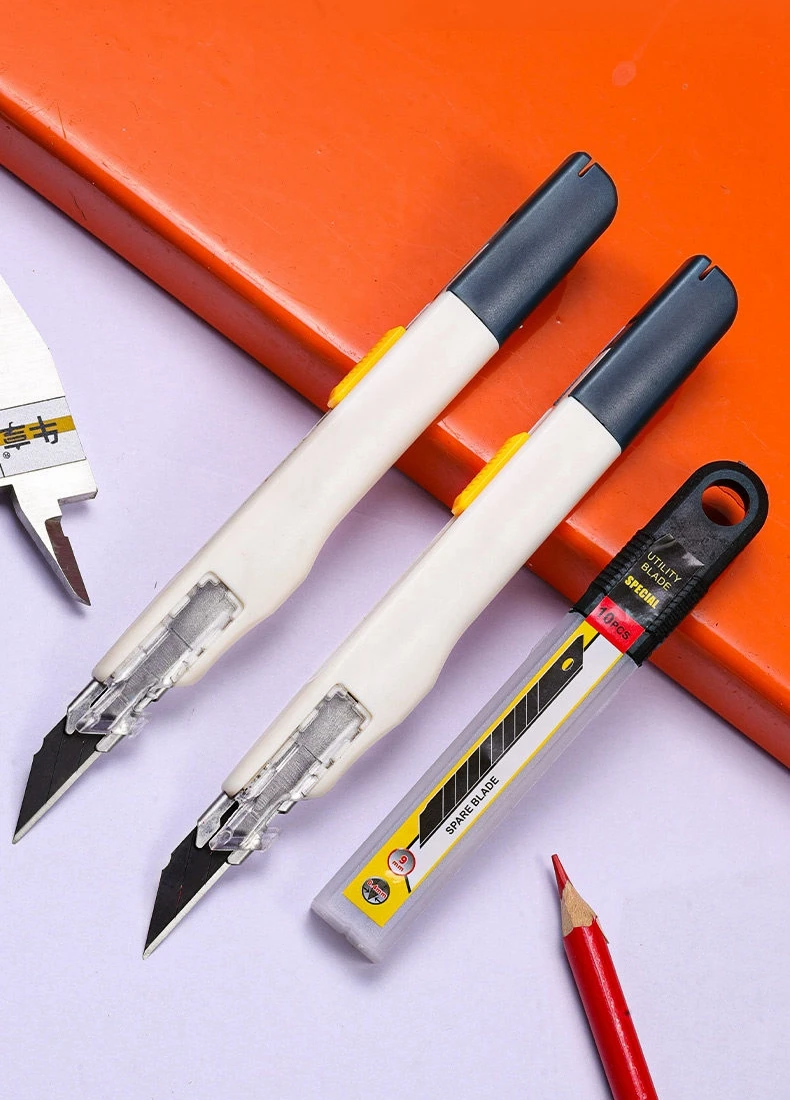 9mm Anti-Shaking Utility Knife Sharp Steel Blades Box Cutter Auto Lock Professional Craft DIY Opener