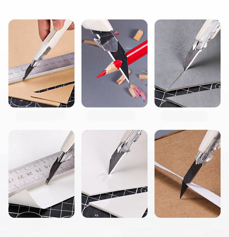 9mm Anti-Shaking Utility Knife Sharp Steel Blades Box Cutter Auto Lock Professional Craft DIY Opener