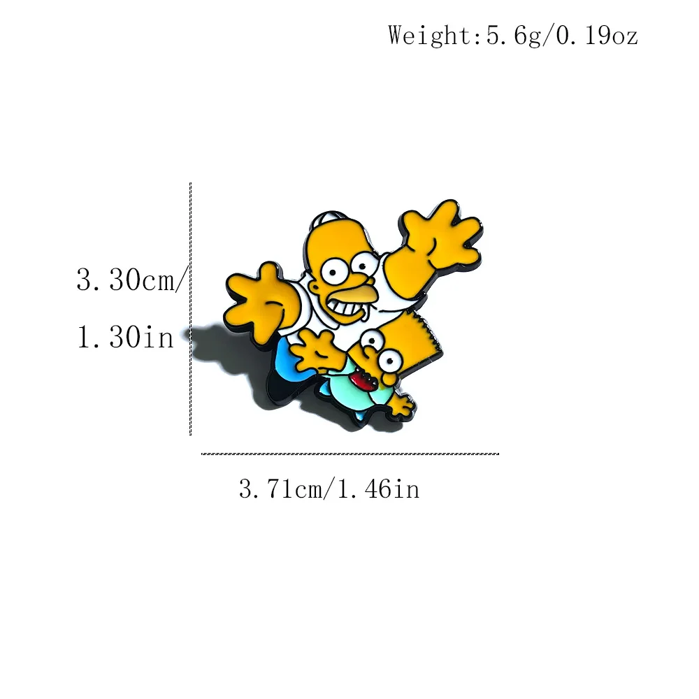 8 Pcs Q-Version Simpsons Cartoon Brooch Set Featuring Marge Homer J. Simpson Bart Enamel Pins for Backpack Jewelry Gifts