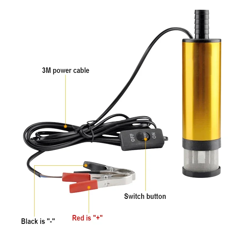 38/51MM Electric Car Oil Pump 12L/min DC12V For Pumping Diesel Oil Water Fuel Transfer Pump Quality Motor Aluminum Alloy Shell