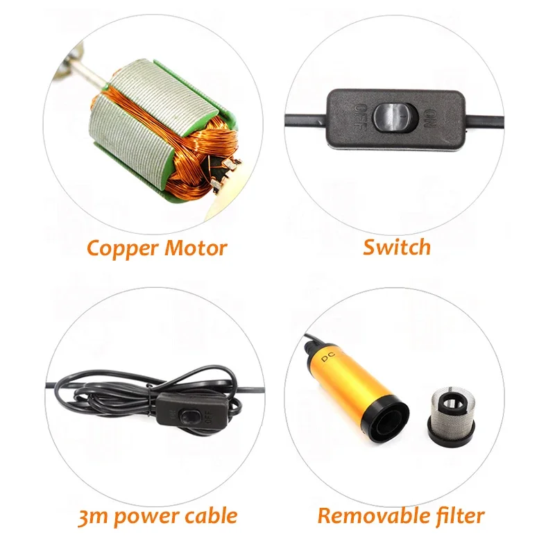 38/51MM Electric Car Oil Pump 12L/min DC12V For Pumping Diesel Oil Water Fuel Transfer Pump Quality Motor Aluminum Alloy Shell