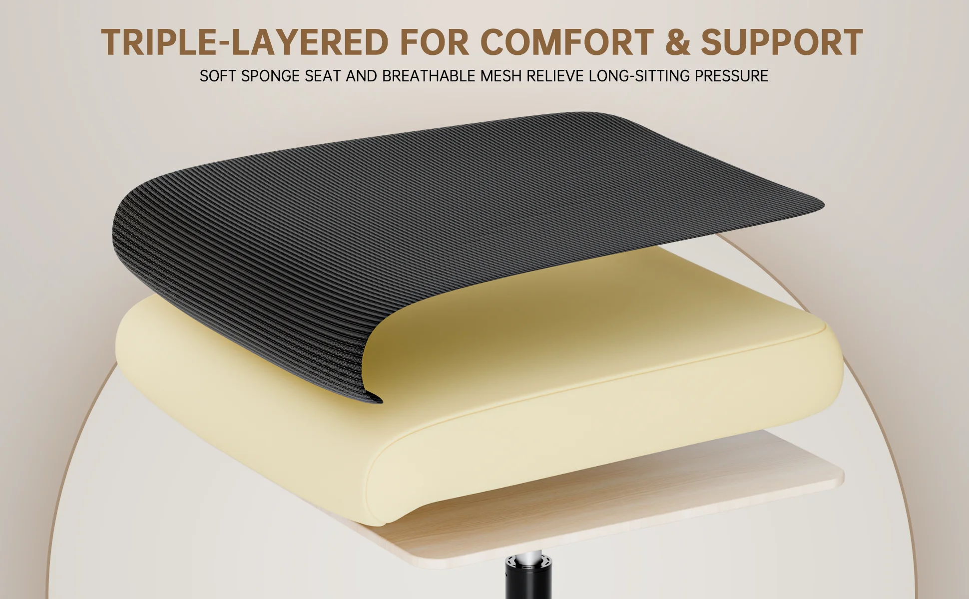 Ergonomic Office Chair with Lumbar Support, Home Office Desk Computer Chairs Adjustable Headrest and Flip-up Armrests