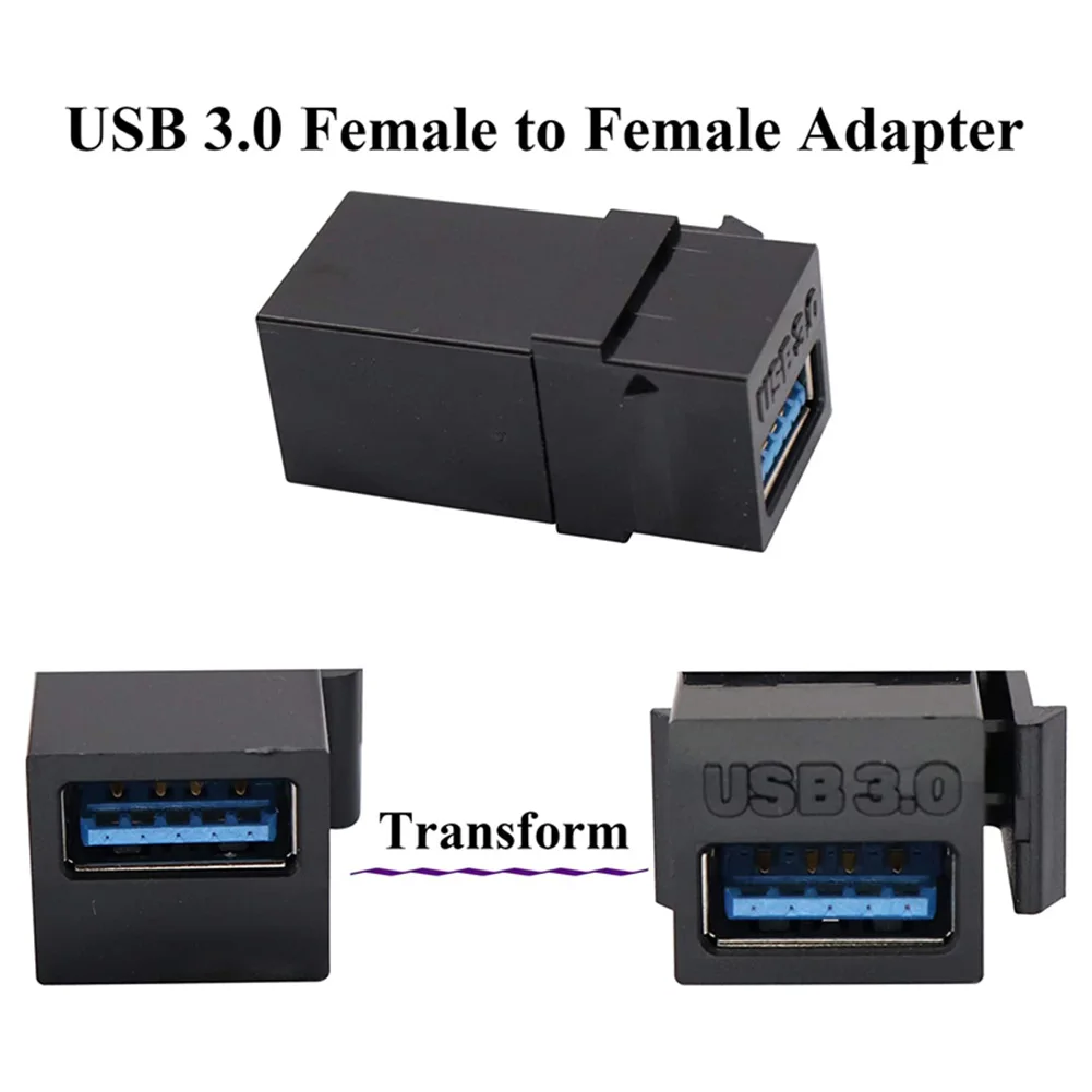 1-5PCS USB 3.0 Keystone Coupler Adapter Connect Equipment USB To USB Adapter Easy Installation Female to Female Connector