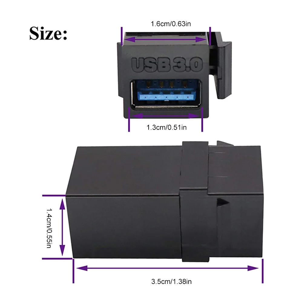 1-5PCS USB 3.0 Keystone Coupler Adapter Connect Equipment USB To USB Adapter Easy Installation Female to Female Connector