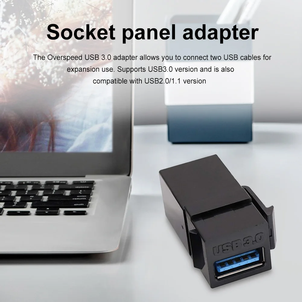 1-5PCS USB 3.0 Keystone Coupler Adapter Connect Equipment USB To USB Adapter Easy Installation Female to Female Connector