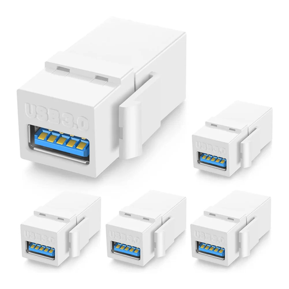 1-5PCS USB 3.0 Keystone Coupler Adapter Connect Equipment USB To USB Adapter Easy Installation Female to Female Connector