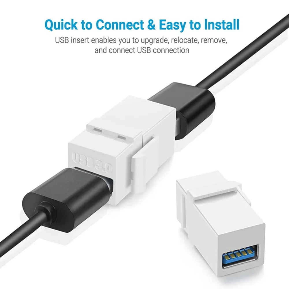 1-5PCS USB 3.0 Keystone Coupler Adapter Connect Equipment USB To USB Adapter Easy Installation Female to Female Connector