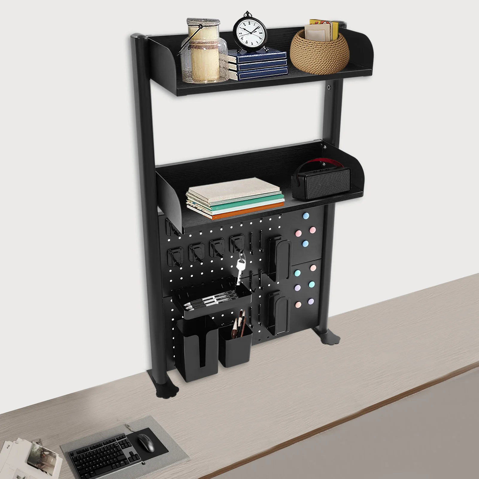 Desktop Bookshelf Multipurpose Clip-on Desk Organiser Countertop Clip-on Bookshelf