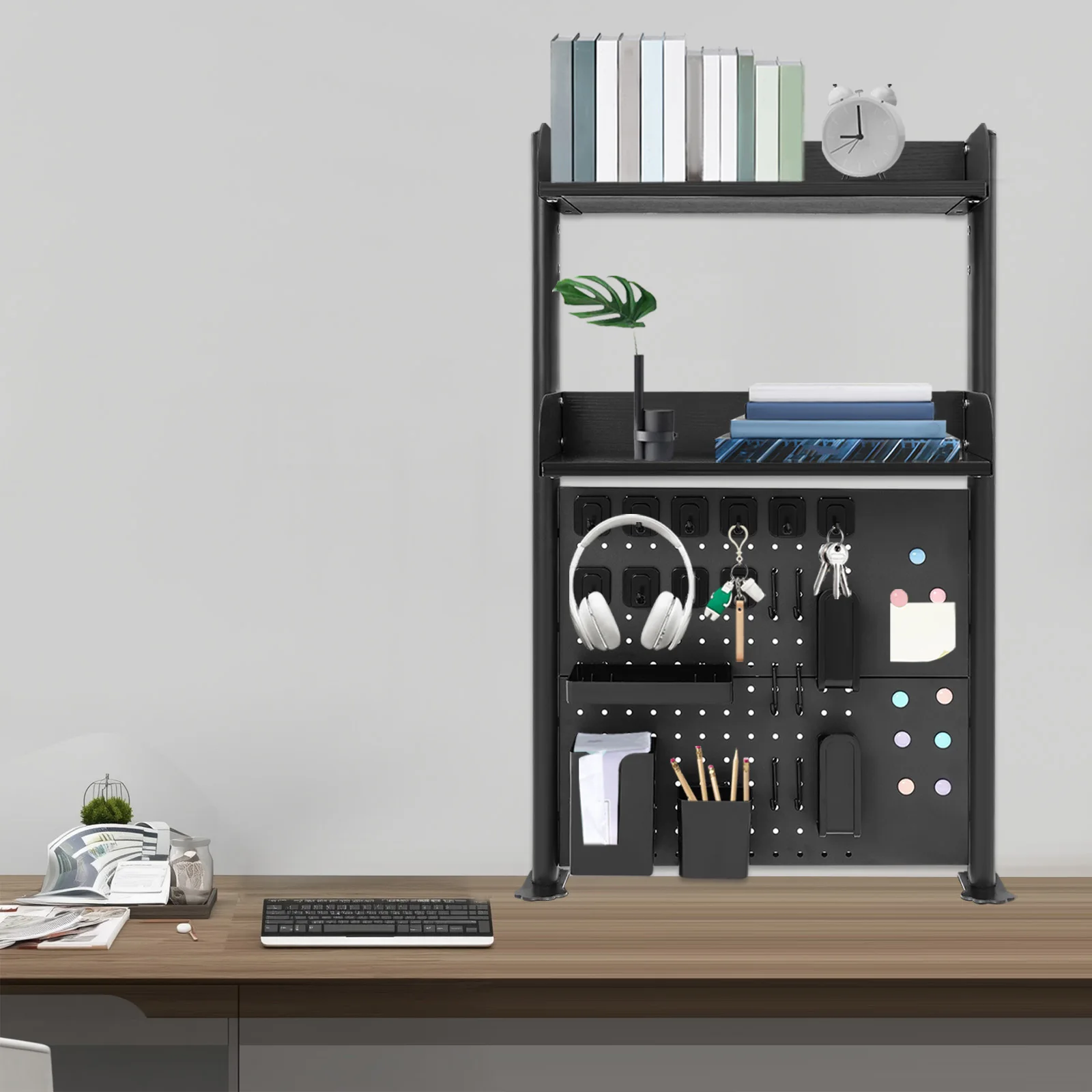 Desktop Bookshelf Multipurpose Clip-on Desk Organiser Countertop Clip-on Bookshelf