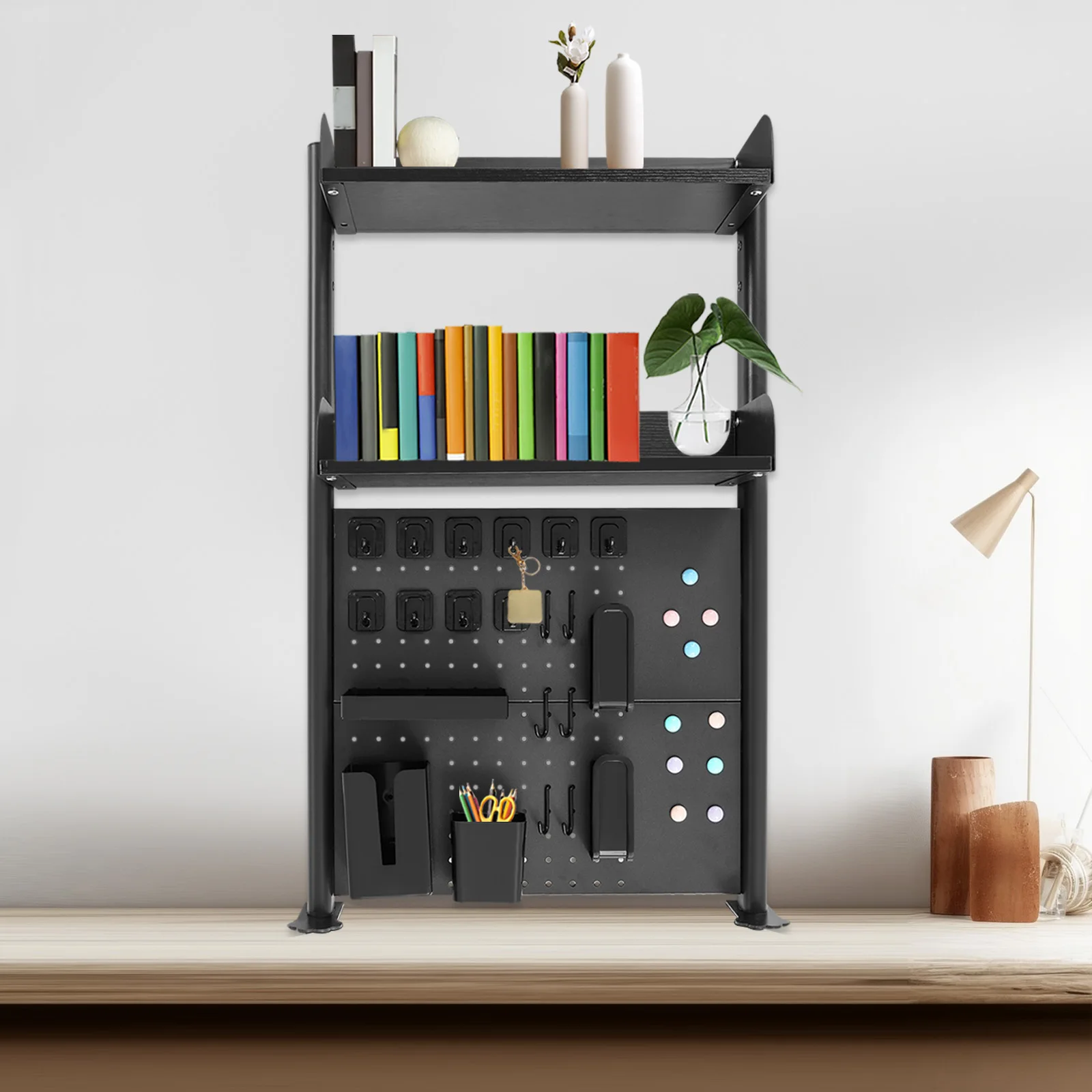 Desktop Bookshelf Multipurpose Clip-on Desk Organiser Countertop Clip-on Bookshelf