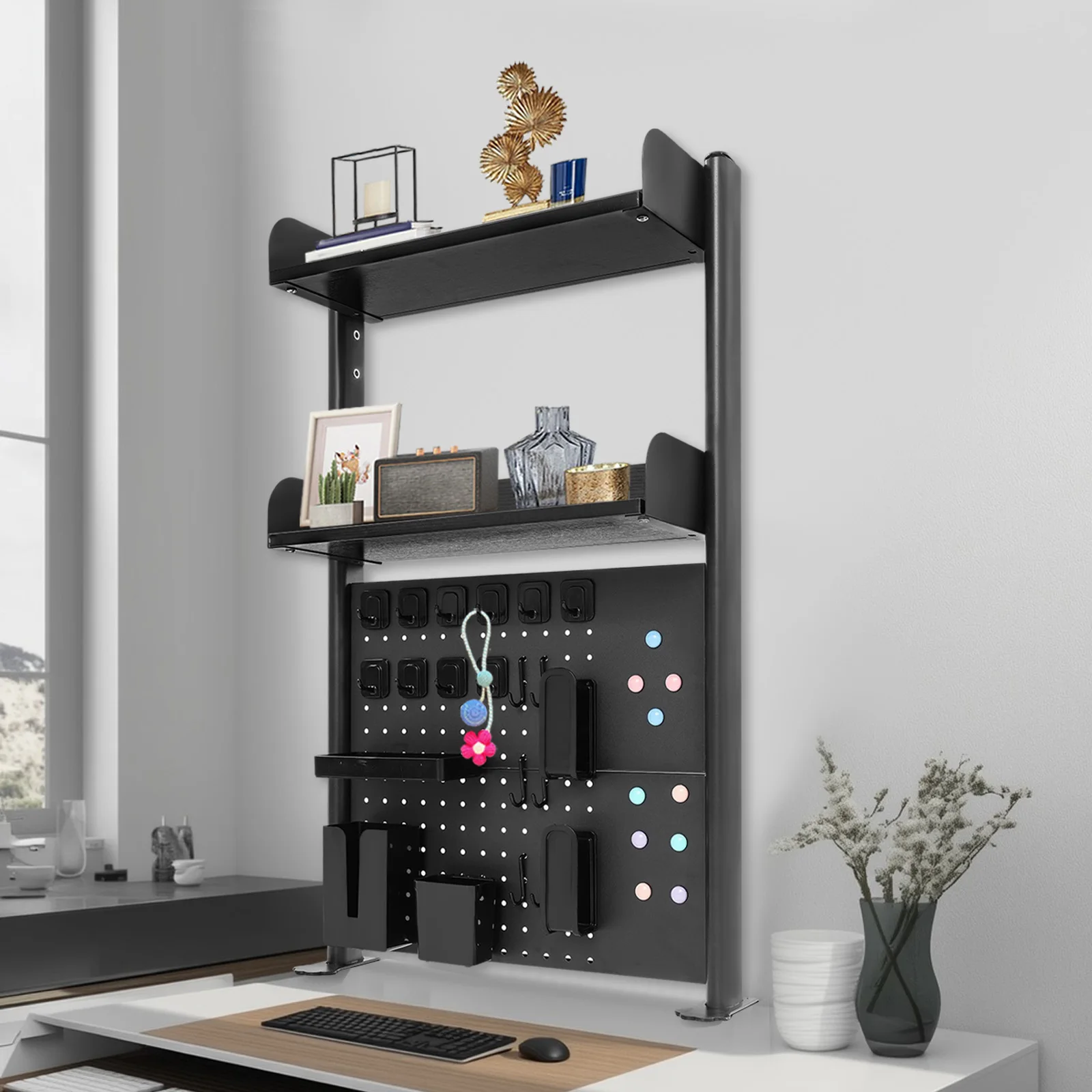 Desktop Bookshelf Multipurpose Clip-on Desk Organiser Countertop Clip-on Bookshelf
