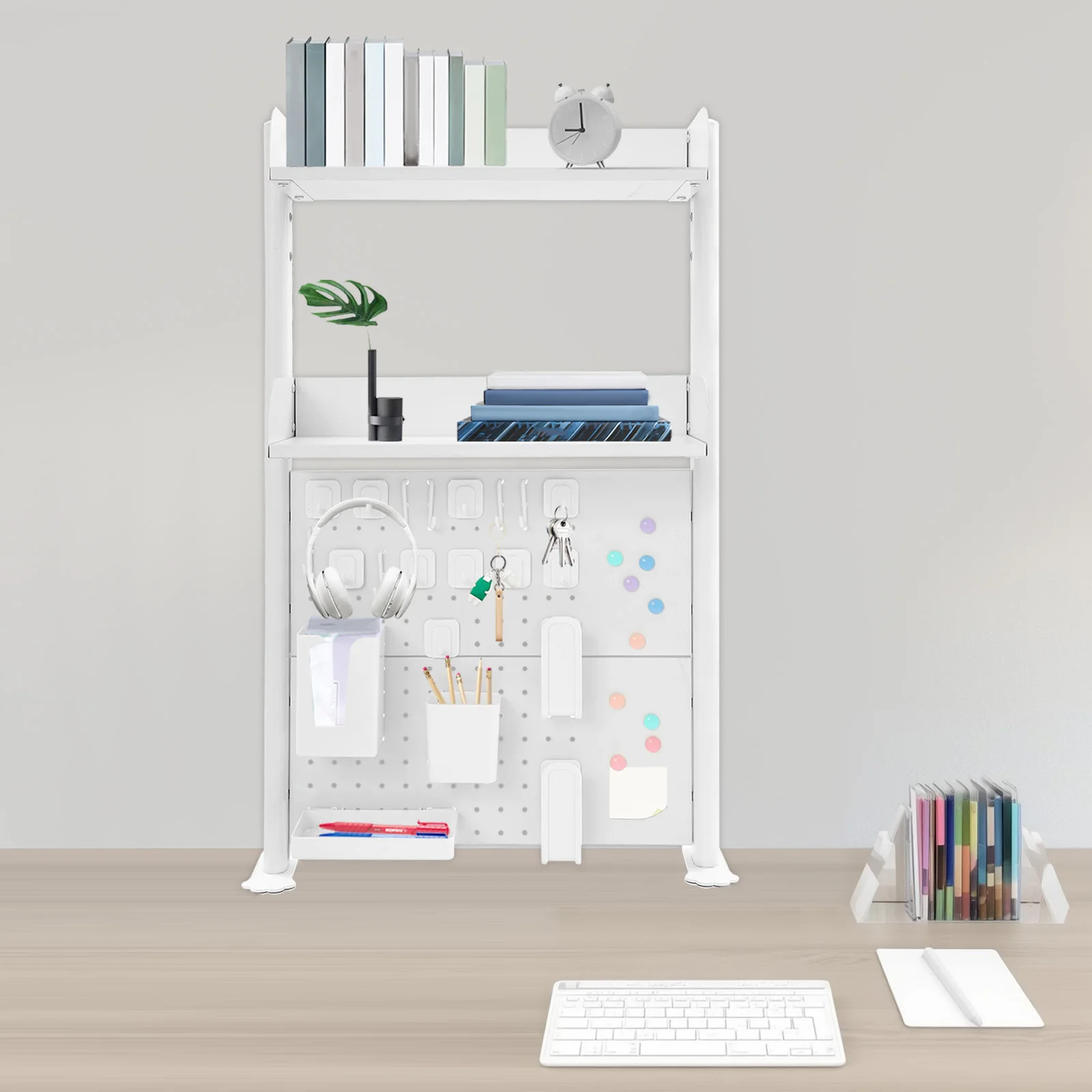 Desktop Bookshelf Multipurpose Clip-on Desk Organiser Countertop Clip-on Bookshelf