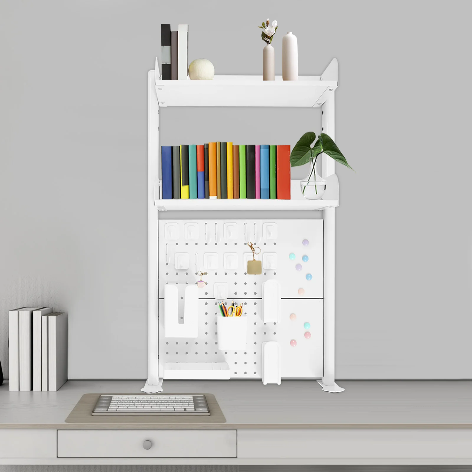 Desktop Bookshelf Multipurpose Clip-on Desk Organiser Countertop Clip-on Bookshelf