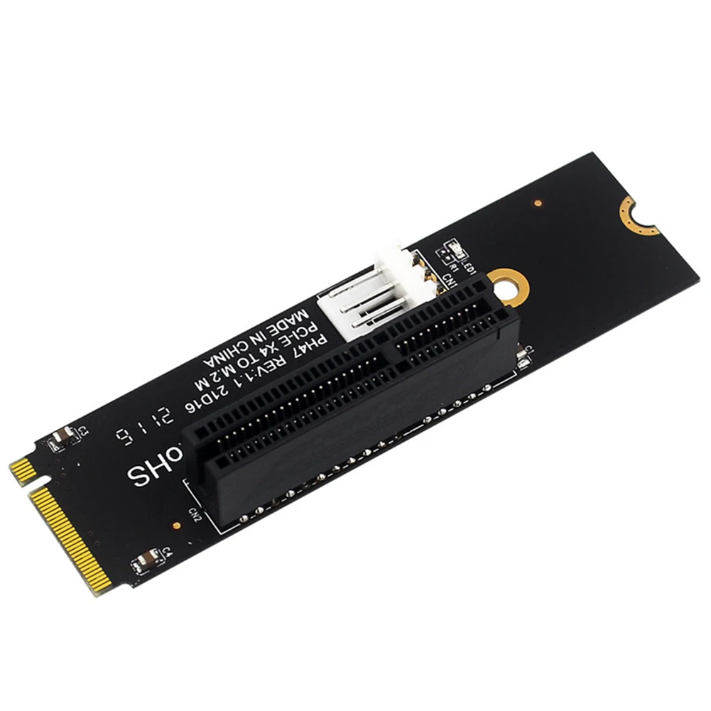 NGFF M.2 To PCI-E 4X SATA Power Riser Compatible with X1 X4 X8 X16 PCI-e Interface Convert Adapter Static Bag Packaging