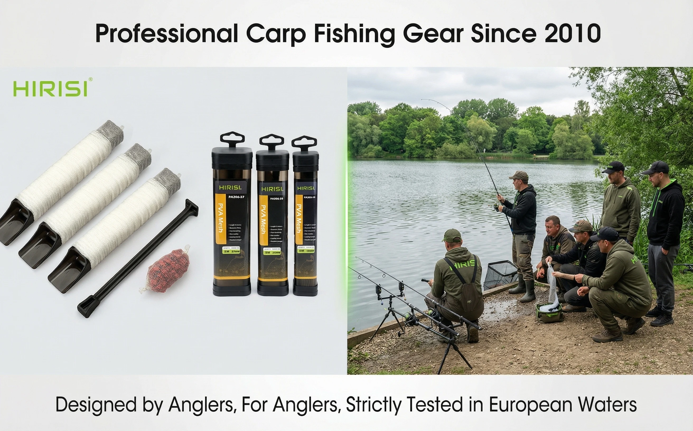 Hirisi 5M Carp Fishing PVA Mesh In Tube 18/25/37mm for Fishing Bait Quick Dissolving Carp Fishing Feeder Fishing Accessories