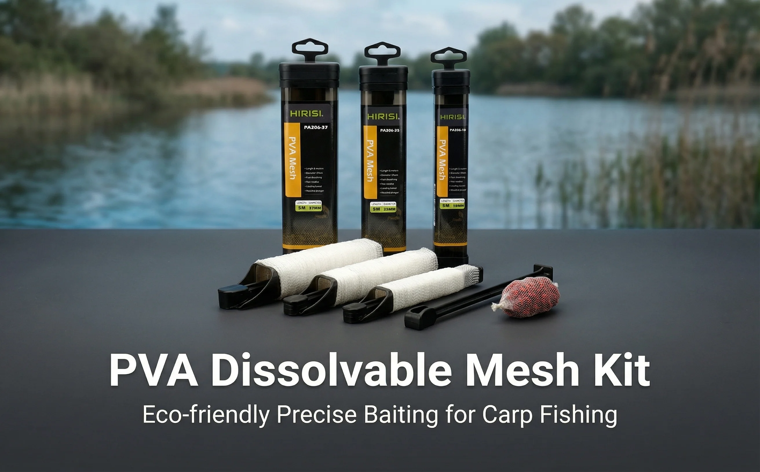 Hirisi 5M Carp Fishing PVA Mesh In Tube 18/25/37mm for Fishing Bait Quick Dissolving Carp Fishing Feeder Fishing Accessories