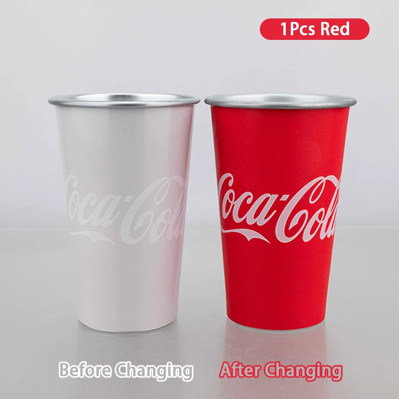 470ML Cold Discolored Aluminum Cup Cold Drink Cola Cup Cold Color Changing Drinking Cup Reusable Beer Mugs Collection Gifts