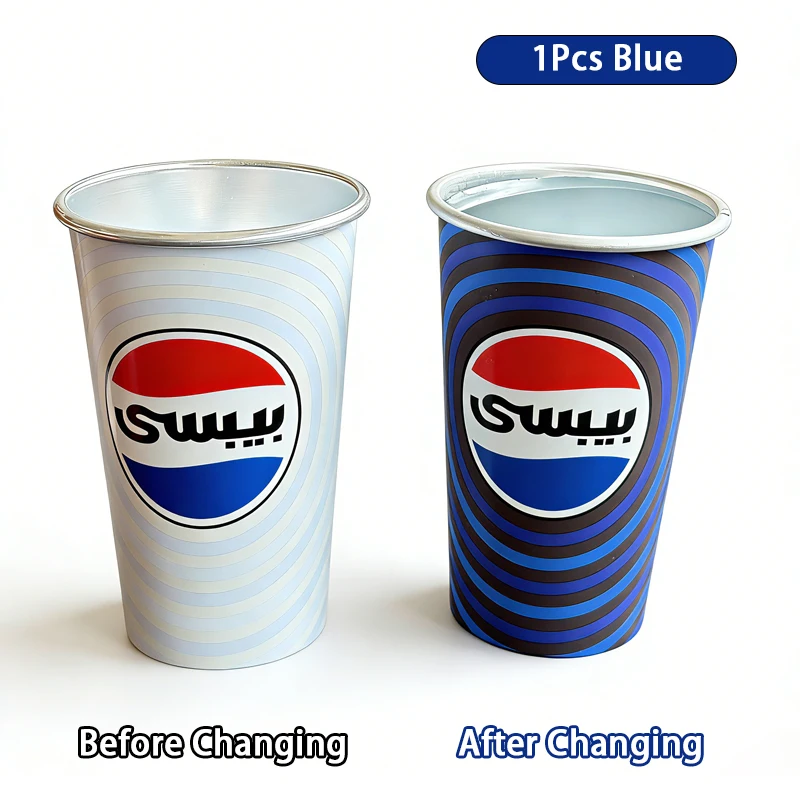 470ML Cold Discolored Aluminum Cup Cold Drink Cola Cup Cold Color Changing Drinking Cup Reusable Beer Mugs Collection Gifts