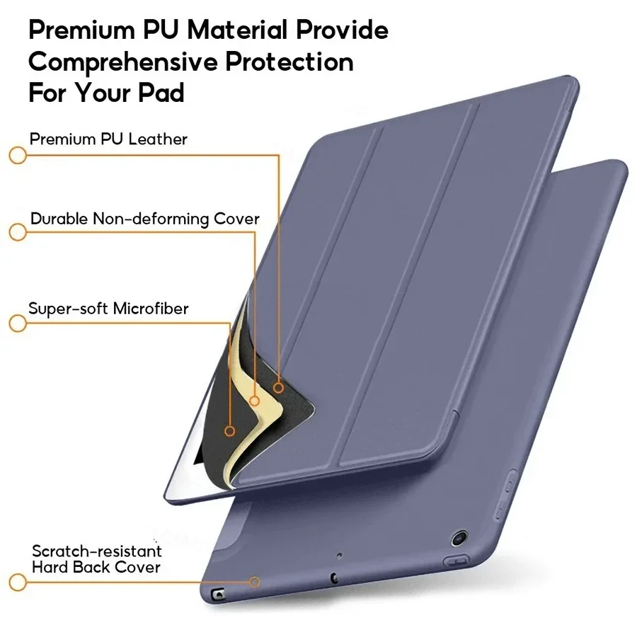 For Samsung Galaxy Tablet Case Tab S6 lite 10.4 Tab A9+ A8 A7 S8 S9 S10 11 FE 12.4 Smart Auto Sleep Wake Function Silicone Cover