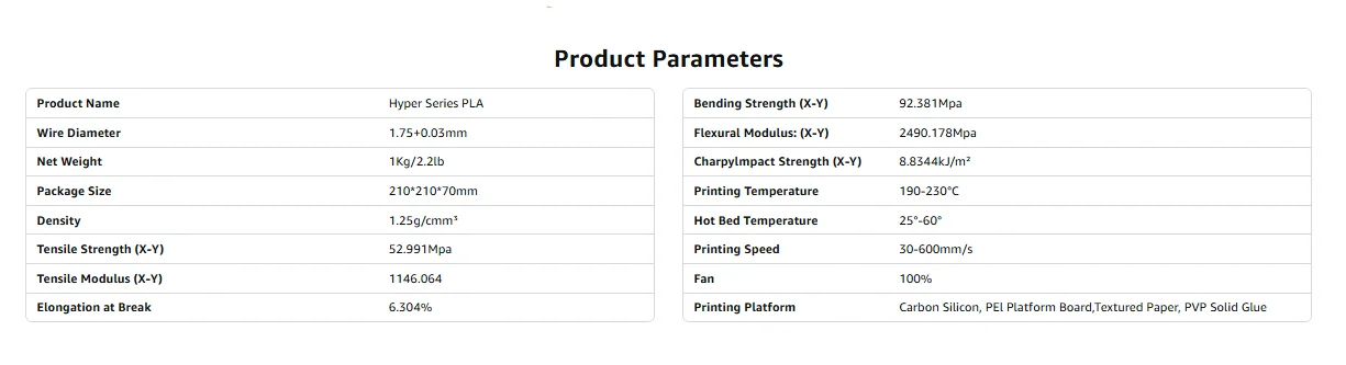 5/10KG Creality Hyper PLA Filament 1.75mm High Fluidity High Speed 3D Printing Material Stable Extrusion Spool Dimensional
