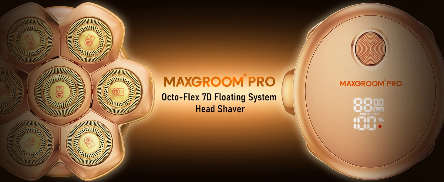 MAXGROOM Head Shaver PRO for Bald Men IXP6 Waterproof USB Rechargeable Electric Hair Trimmer Beard Floating Blade Magnetic Razor