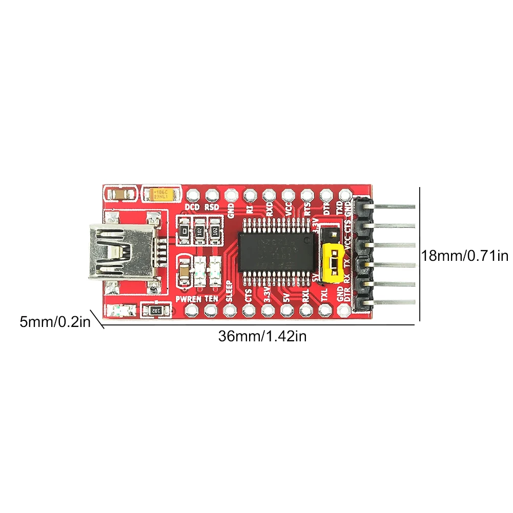 FT232RL FTDI USB To TTL Serial Adapter Module 3.3V 5.5V FT232 Pro Mini USB TO TTL 232 USB To TTL Module for Arduino