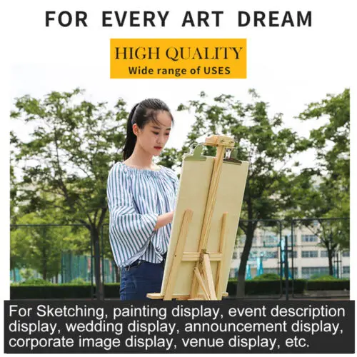 Easel Stand Wooden A-Frame Folding Pine Wood Artist Art Craft Adjustable Display Exhibition for Wedding Painting Art Easel