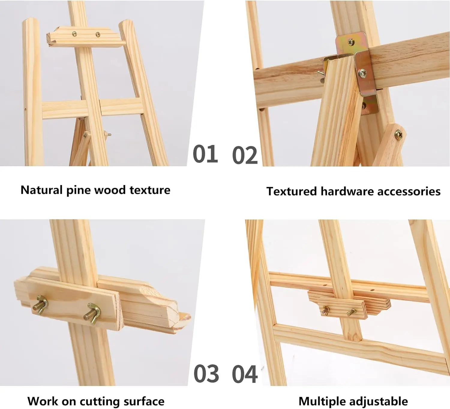 Easel Stand Wooden A-Frame Folding Pine Wood Artist Art Craft Adjustable Display Exhibition for Wedding Painting Art Easel