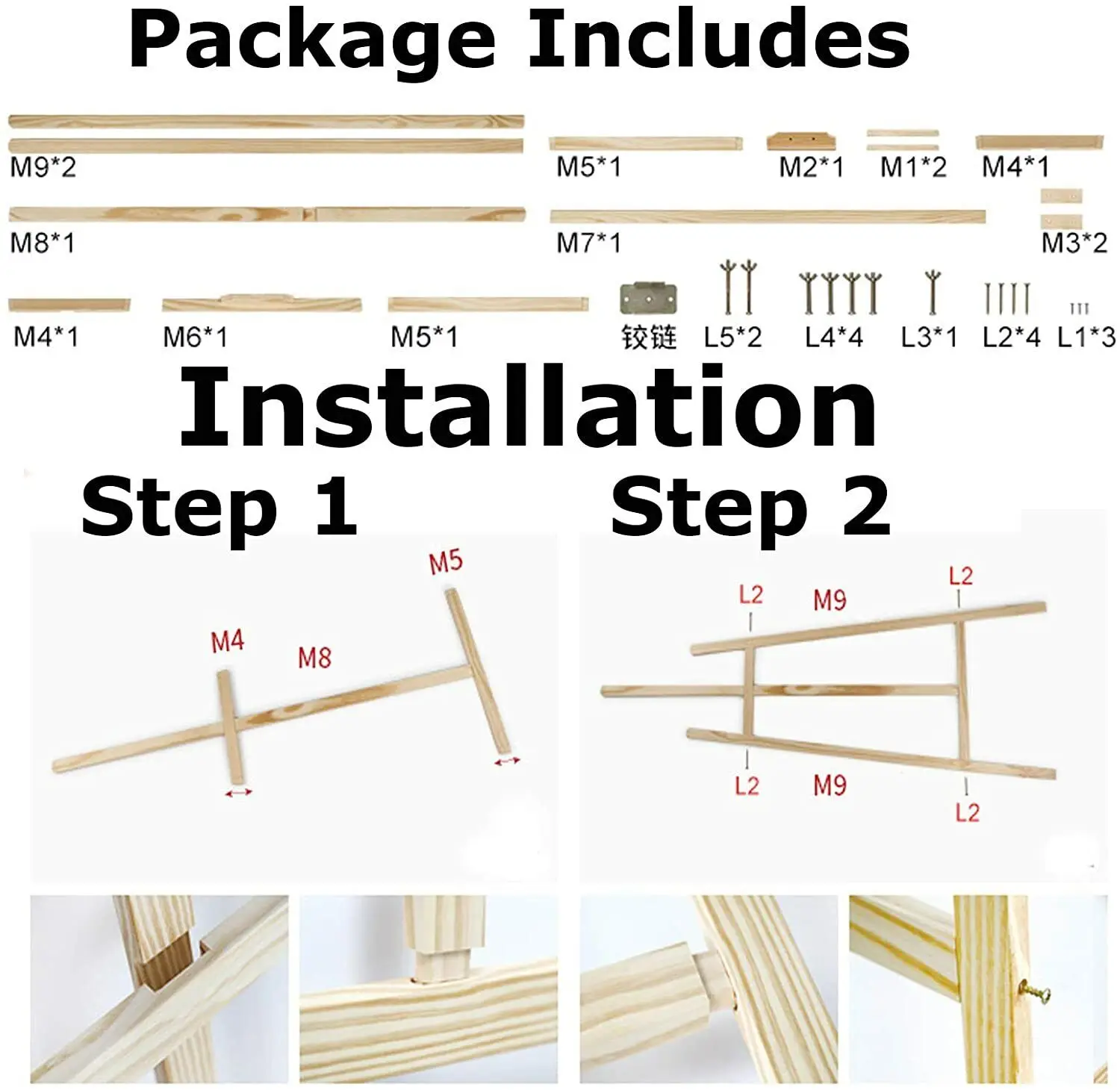 Easel Stand Wooden A-Frame Folding Pine Wood Artist Art Craft Adjustable Display Exhibition for Wedding Painting Art Easel