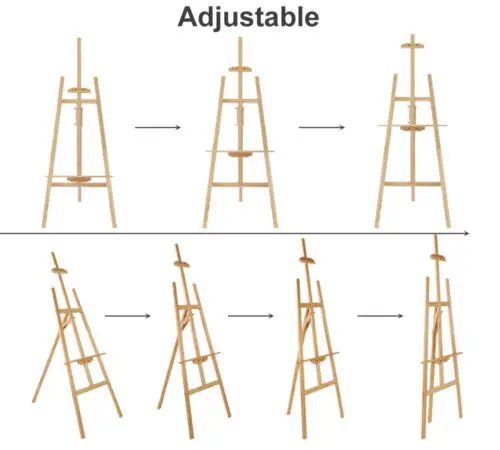 Easel Stand Wooden A-Frame Folding Pine Wood Artist Art Craft Adjustable Display Exhibition for Wedding Painting Art Easel