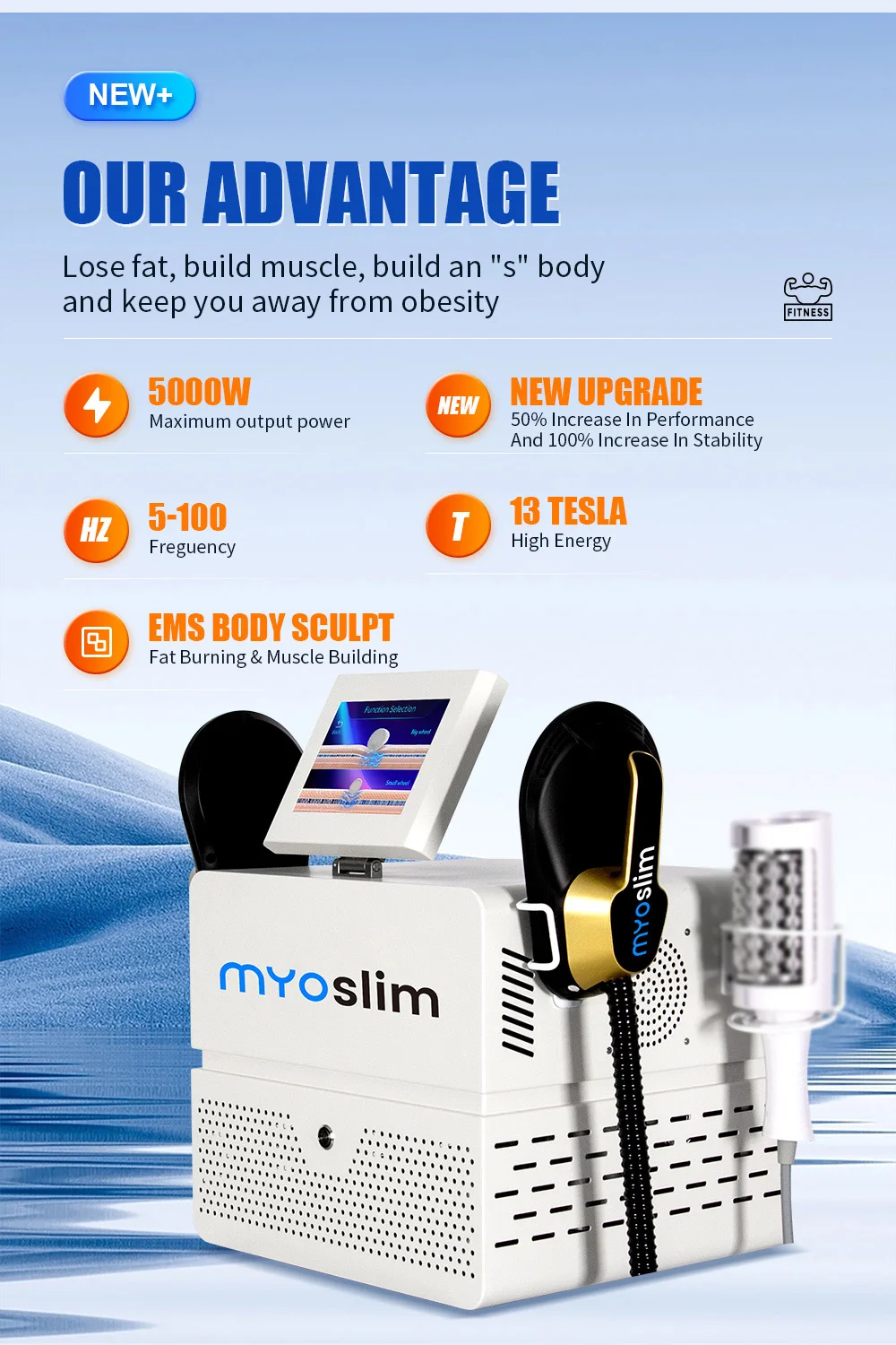 Myoslim Neo Muscle Stimulate Fat Removal EMS Body Slimming Butt Build Sculpt Machine Weight Lose For Salon