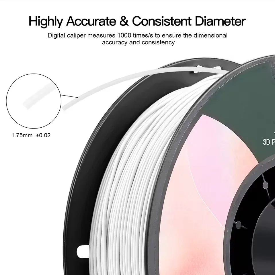 5/10 PCS CREALITY 3D PLA Printer Filament 1.75mm 1KG 3D Printing Plastic Material Black/White For Ender Series Printer