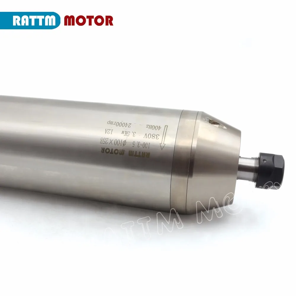【EU&BR Stock】CNC Spindle 3.5KW 220V 380V Waterproof Water Cooled Spindle Motor ER20 400Hz 24000RPM 100x258mm Metal Engraver